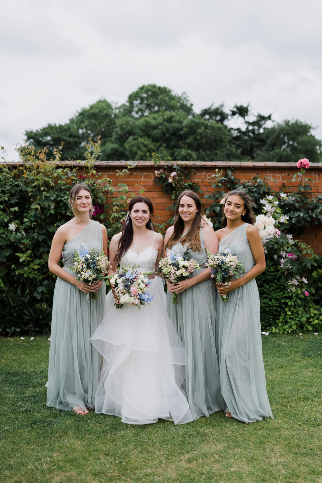 Upton Barn and Walled Gardens. The bride Lauren and her bride's maids.